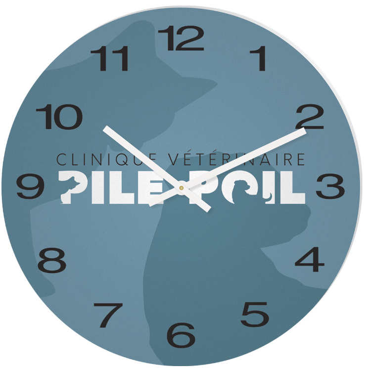 White Acrylic Round Clock (11 3/4" dia.) Full Colour Imprint