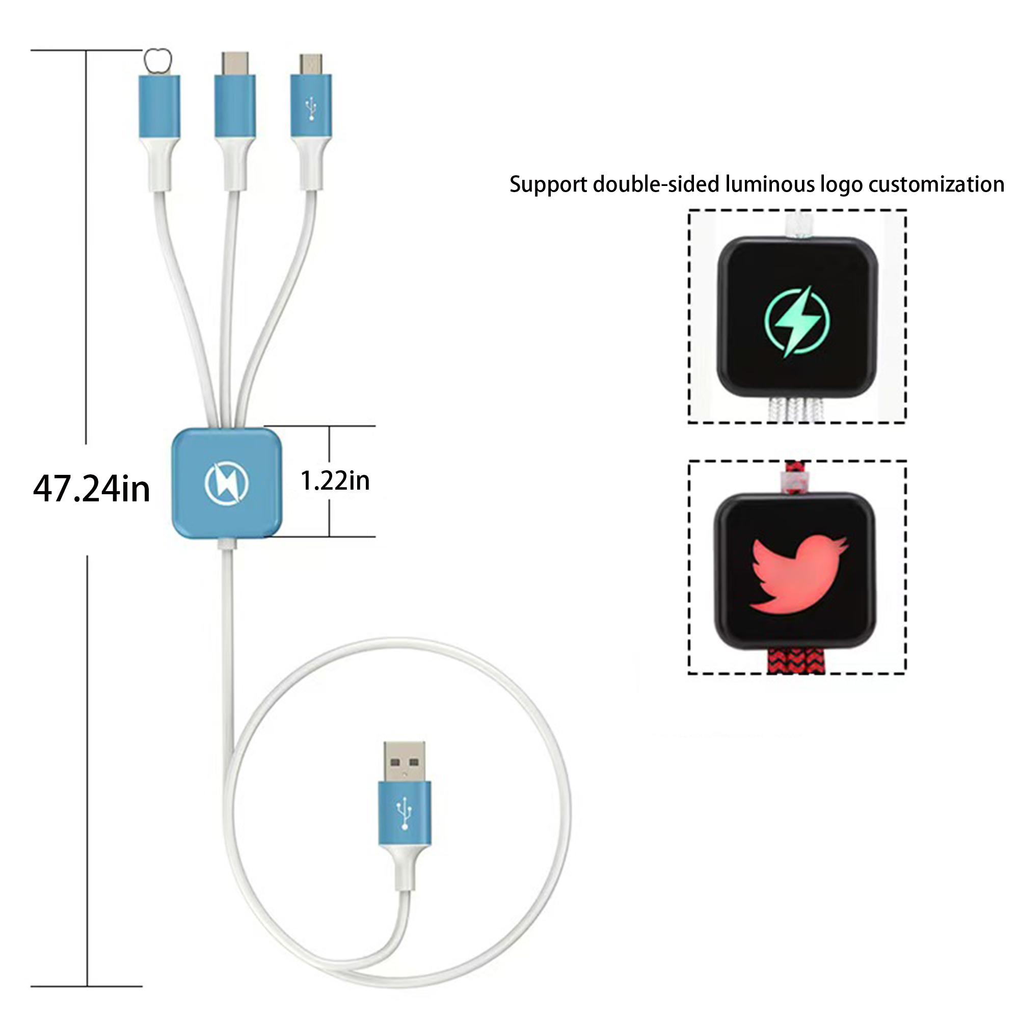 Abs Customizable 3-In-1 Charger Cable 1