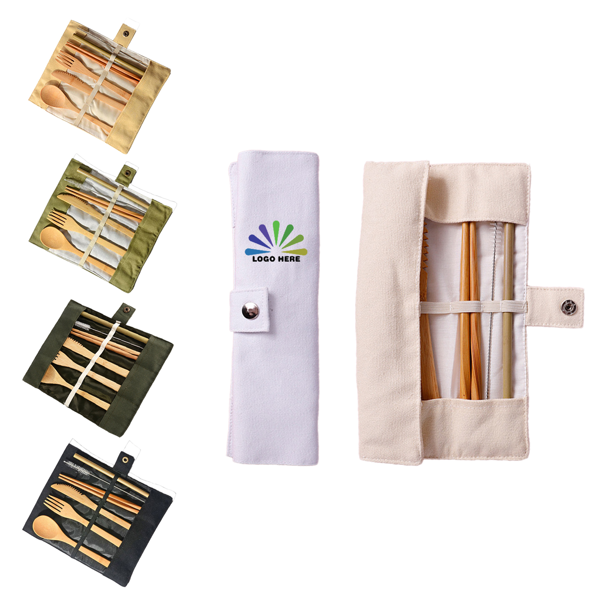 7-Piece Bamboo Travel Utensil Set 1