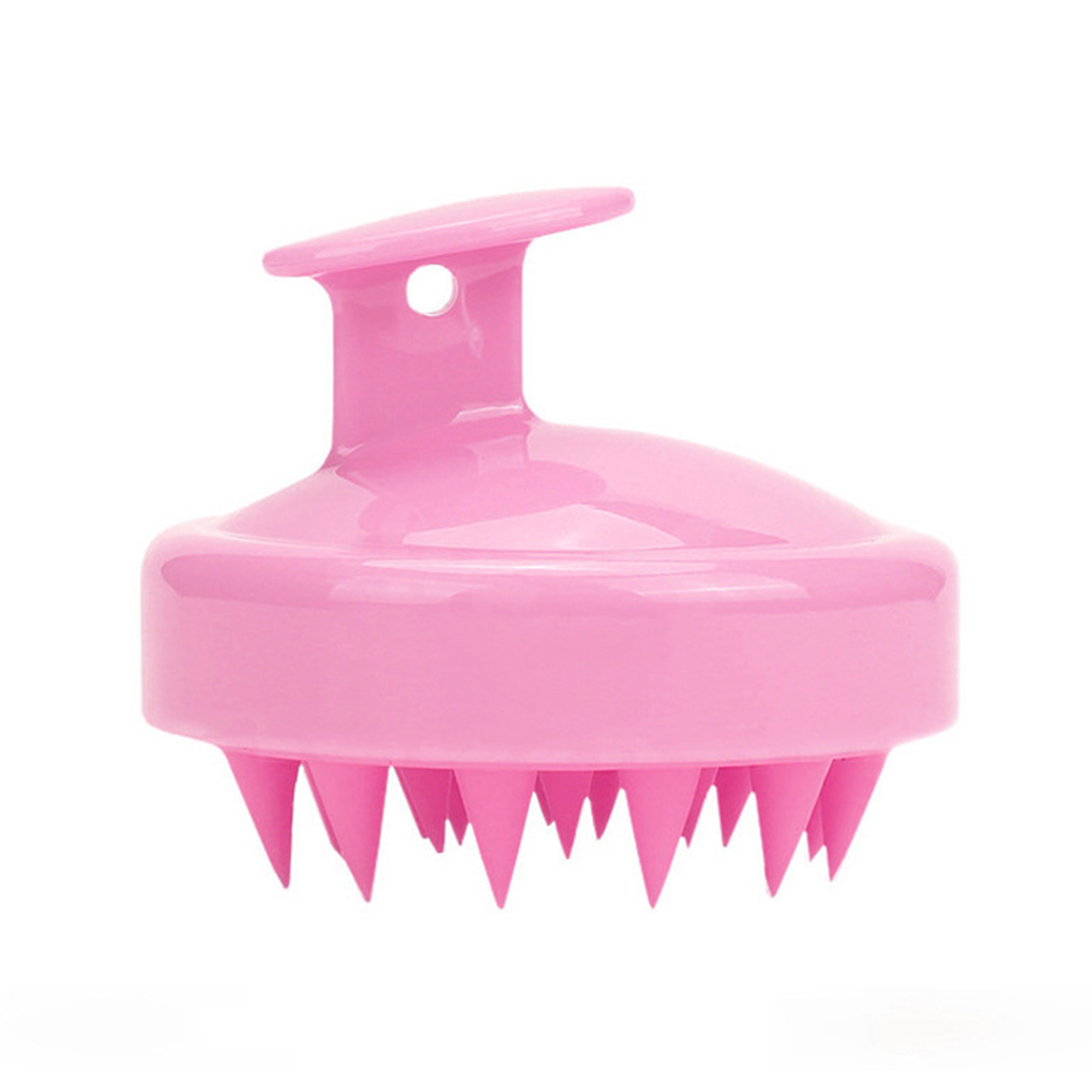 Food Grade Silicone Scalp Shampoo Brush With Soft Bristle 3" Diameter X 2.6" Height 7