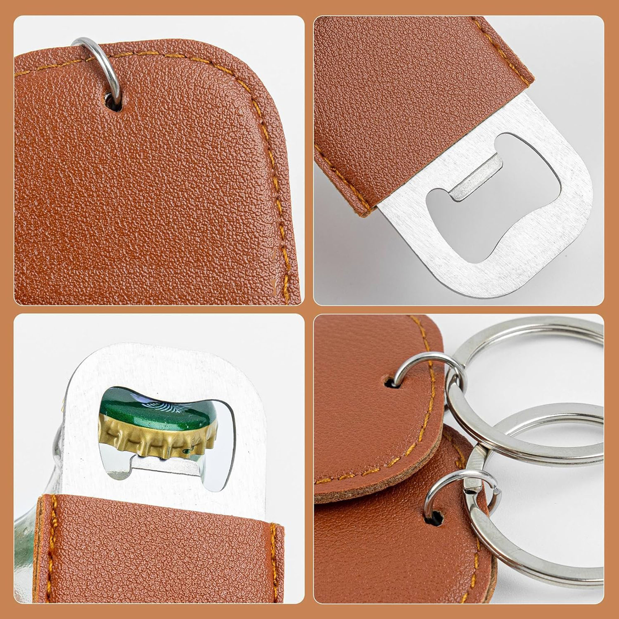 PU Leather Bottle Opener Keychain 6