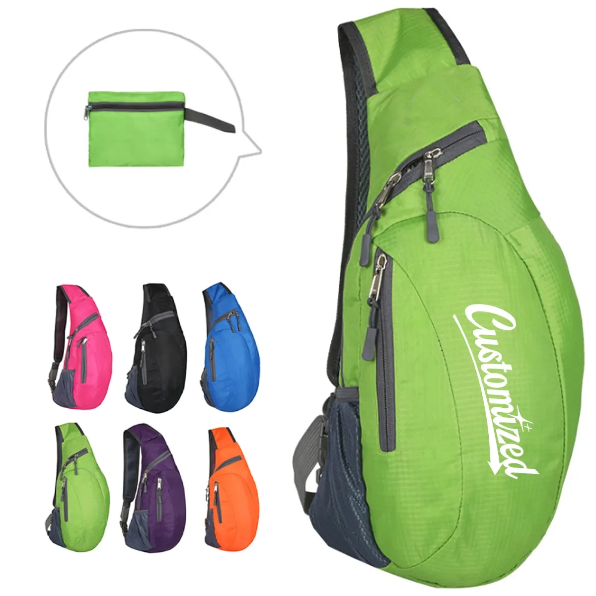 Customizable foldable Crossbody Sling Bag for Travel Outdoor 7