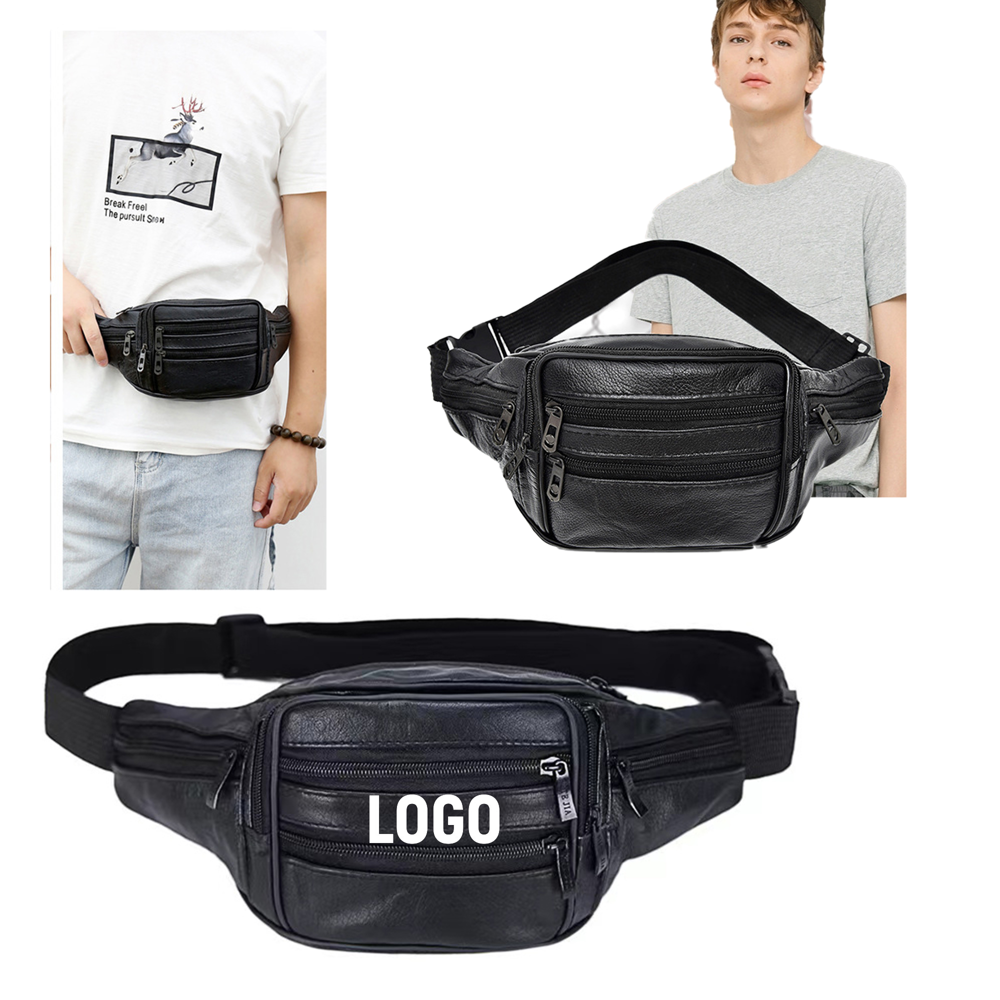 Leather Multi-Pockets Belt Bag 2
