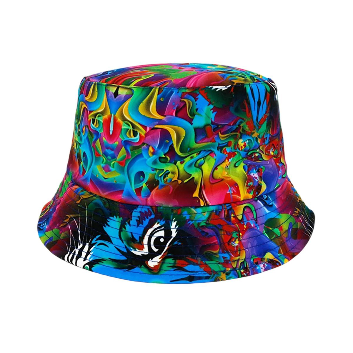 Plastic Tie Dye Hat with Foldable Double Sided Design 33