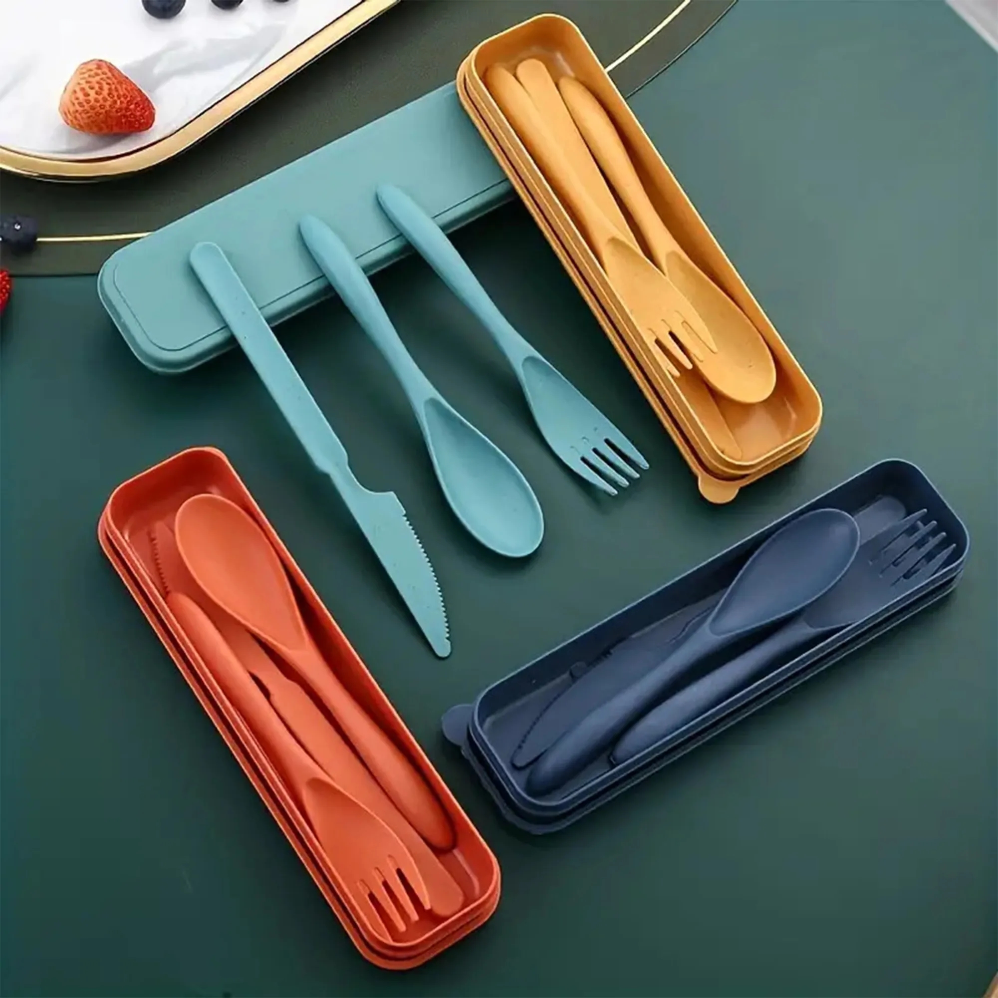 3 In 1 Wheat Straw Cutlery Set 10