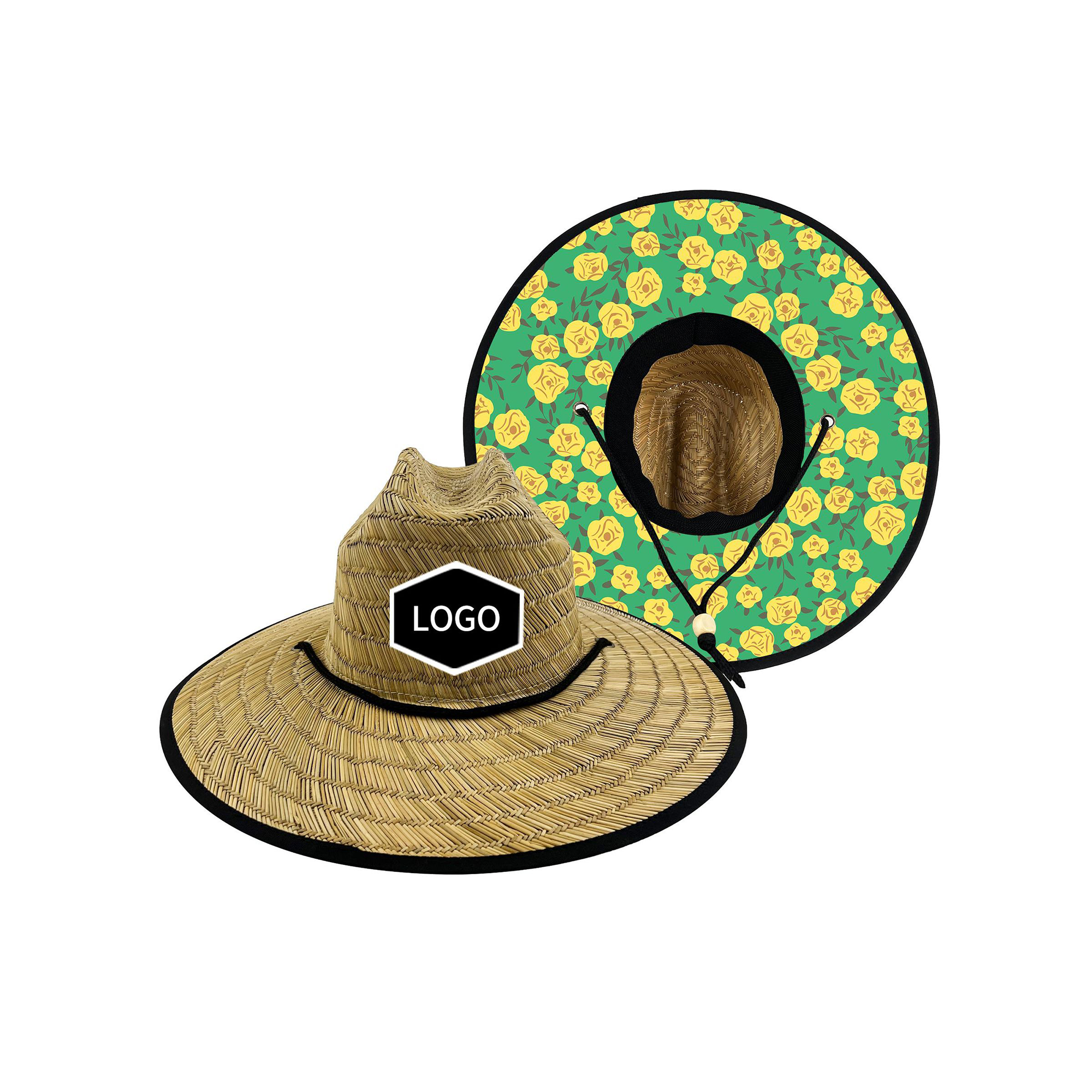 Lifeguard Sun Style Woven Grass Wide Brim 22" 19
