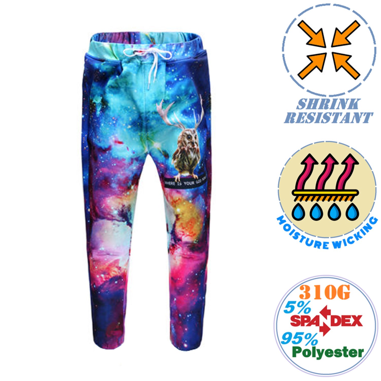 Men's 310 GSM Interlock Fleece Trousers, Moisture Wicking & Shrink Proof 1