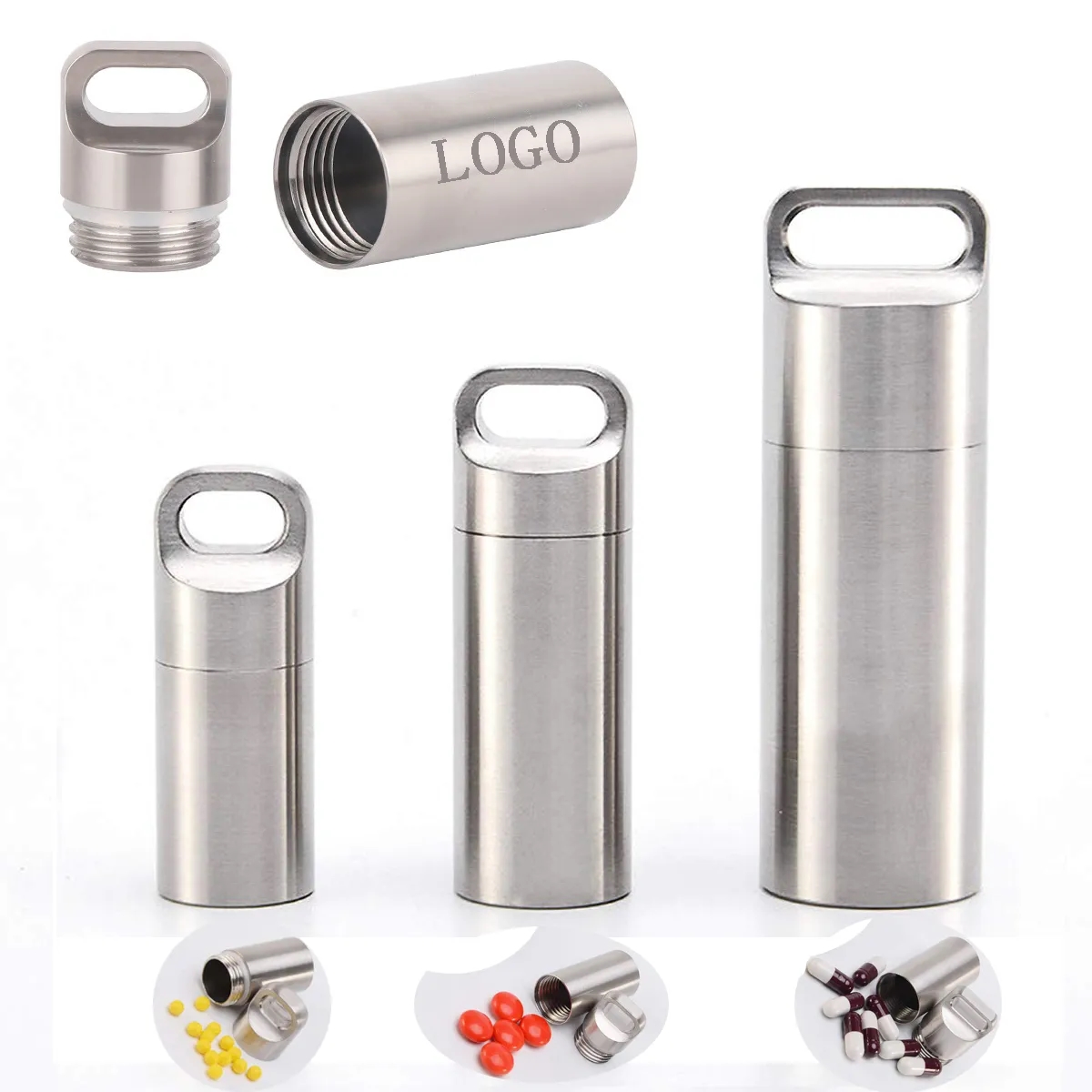 Medium Portable Keychain Pill Holder 1