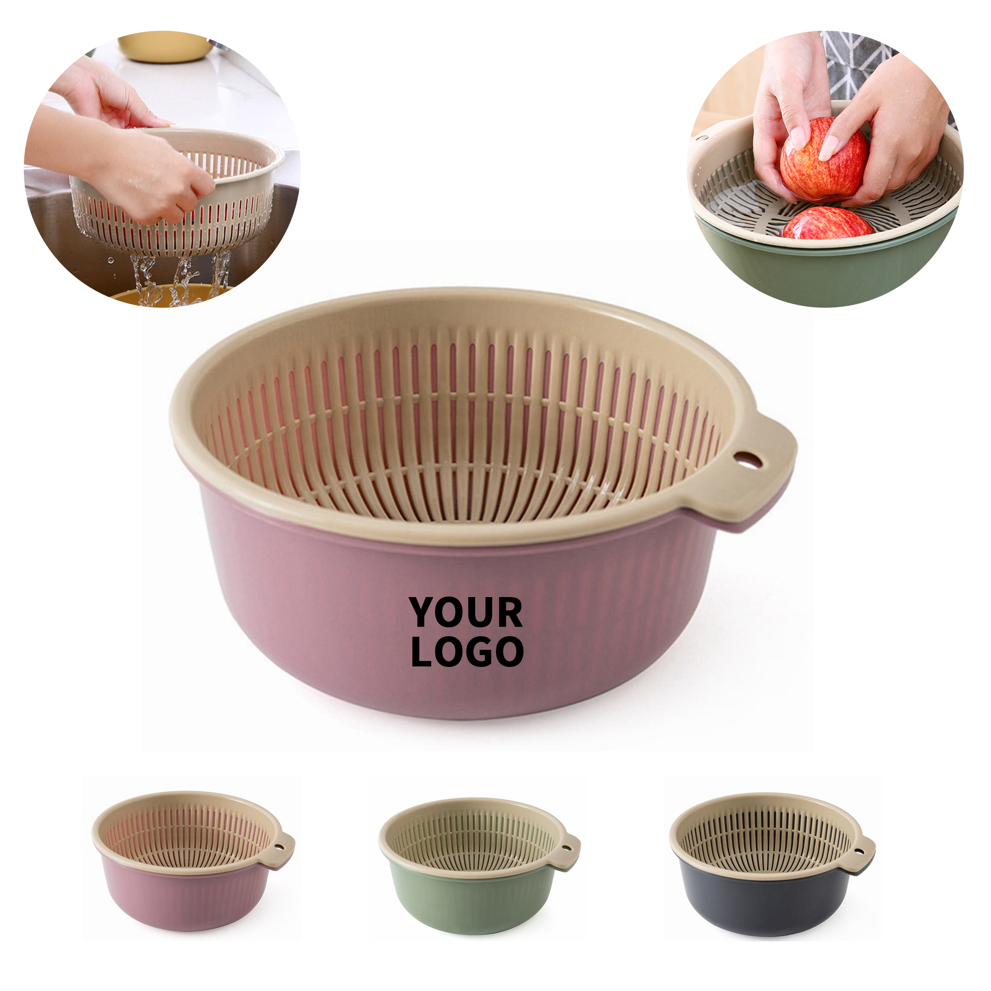 Food Grade PP Two In One Wash Drain Basket 2