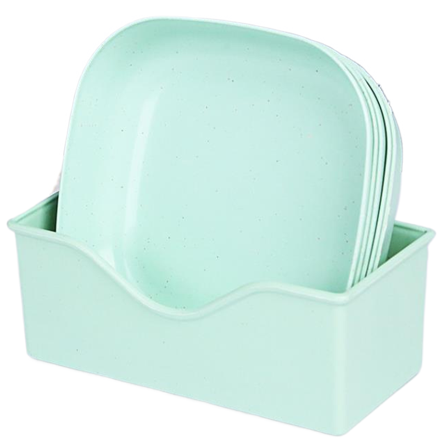 10 Pcs Stackable Plastic Dinner Plates w/ Base 4