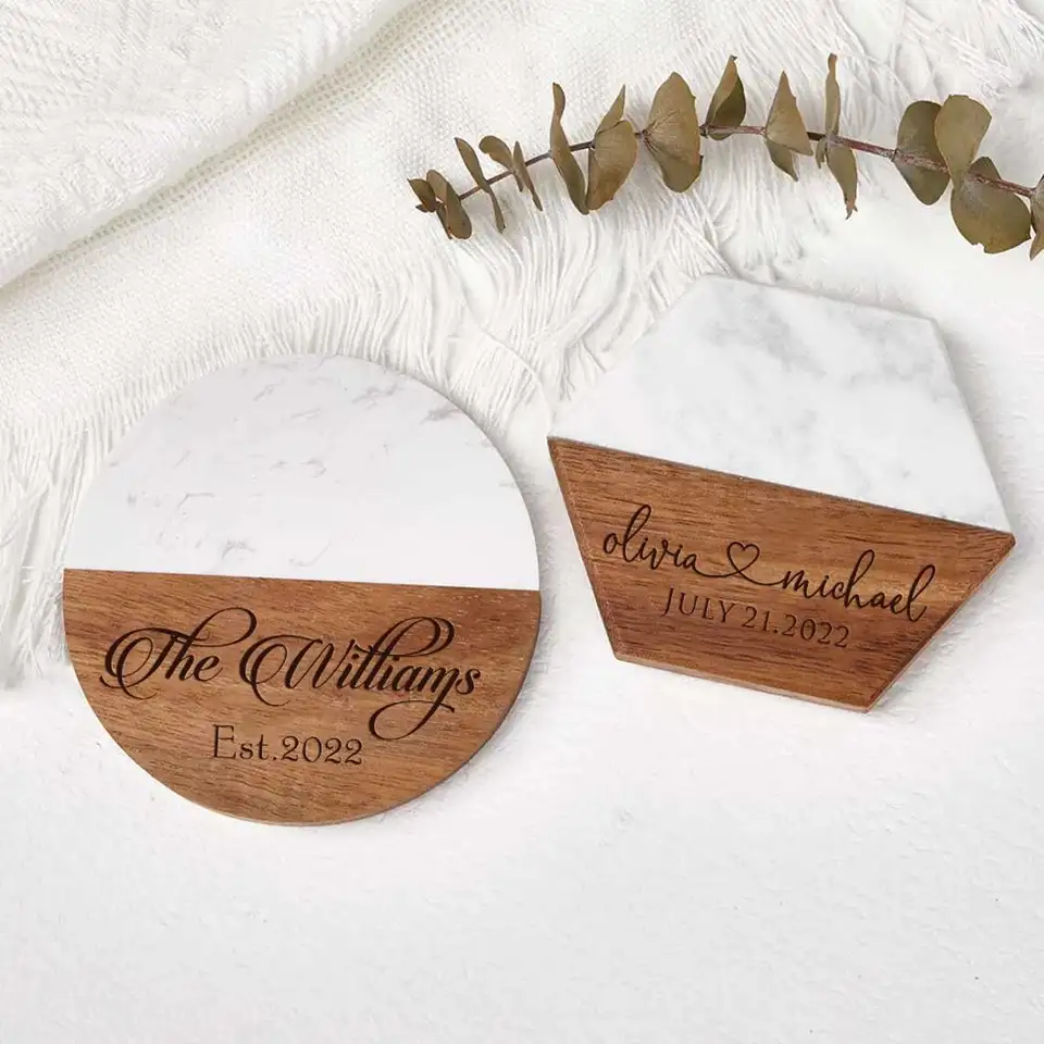 Marble and Wood Placemat Coaster 3