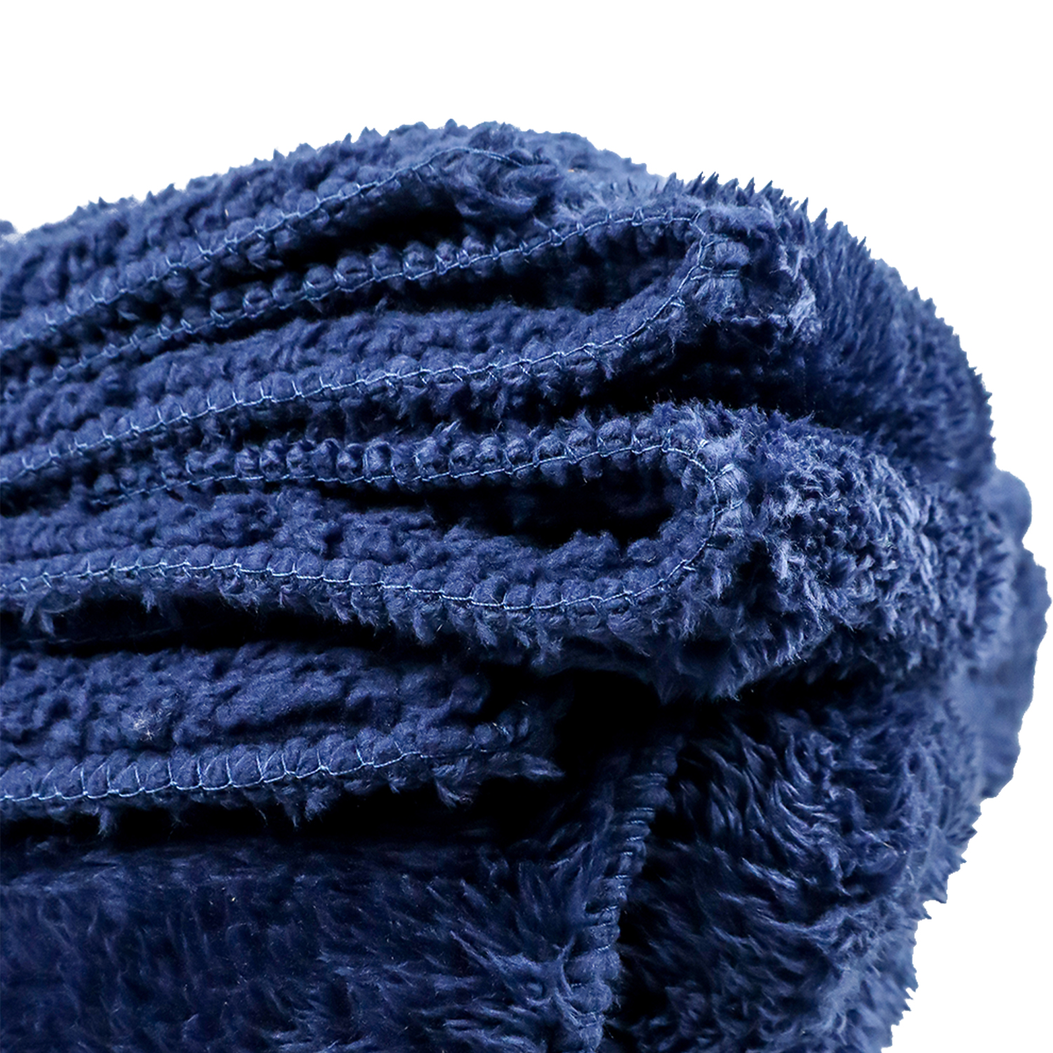 350 GSM Shetland Sherpa Blanket with Merrow stitch finish Trim 50"x60" 3