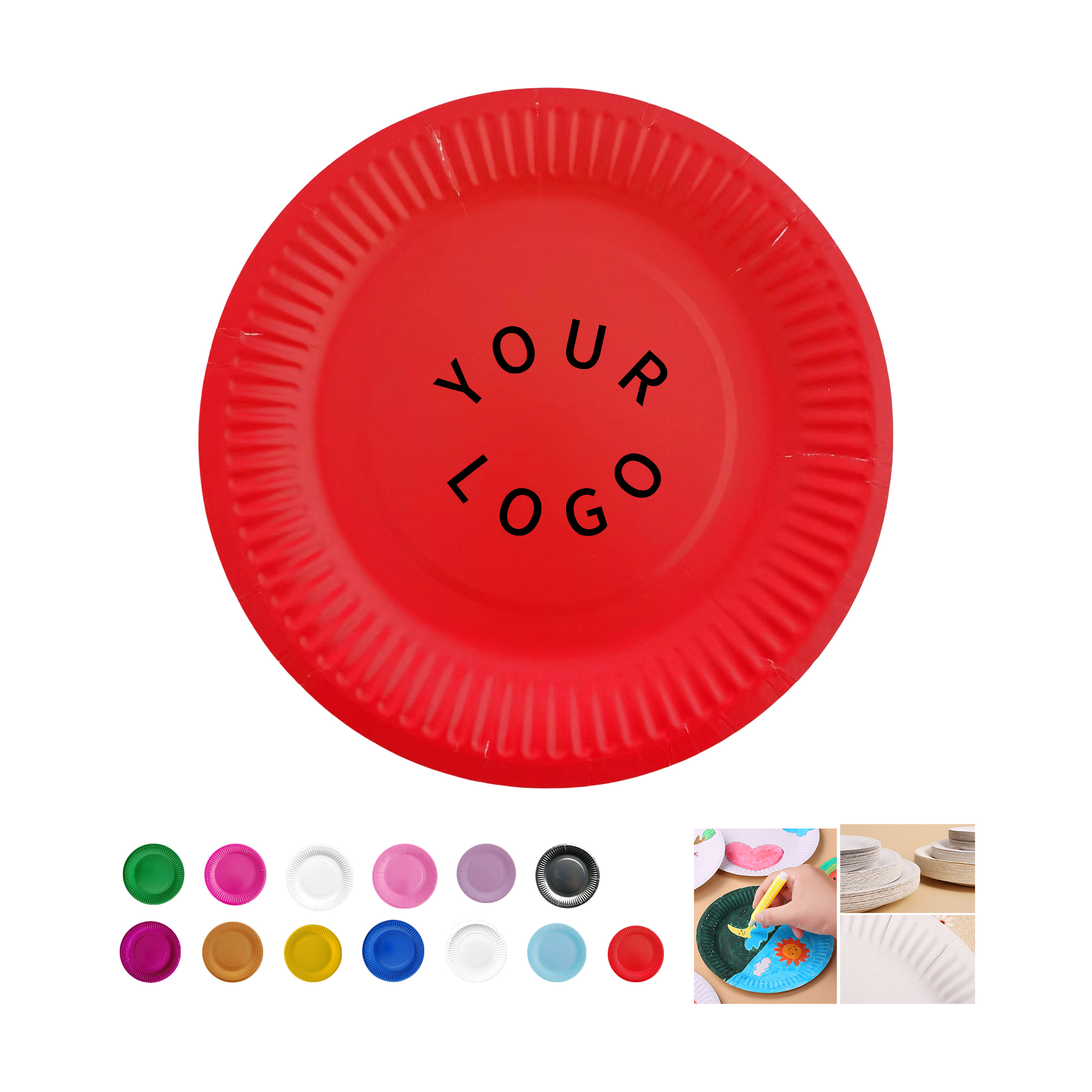 Nine Inch Party Paper Plate Food Safe Disposable 6