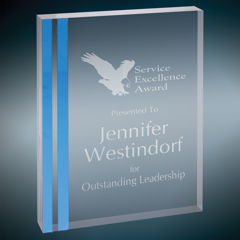 4" x 6" Blue Rectangle Acrylic Award