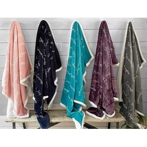 Polyester Word Printed Sherpa Blanket 2