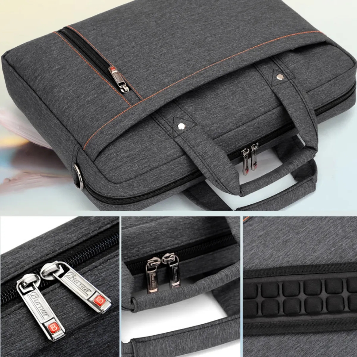 16'' Business Laptop Bag with Shoulder-Strap Trolley Strap 5