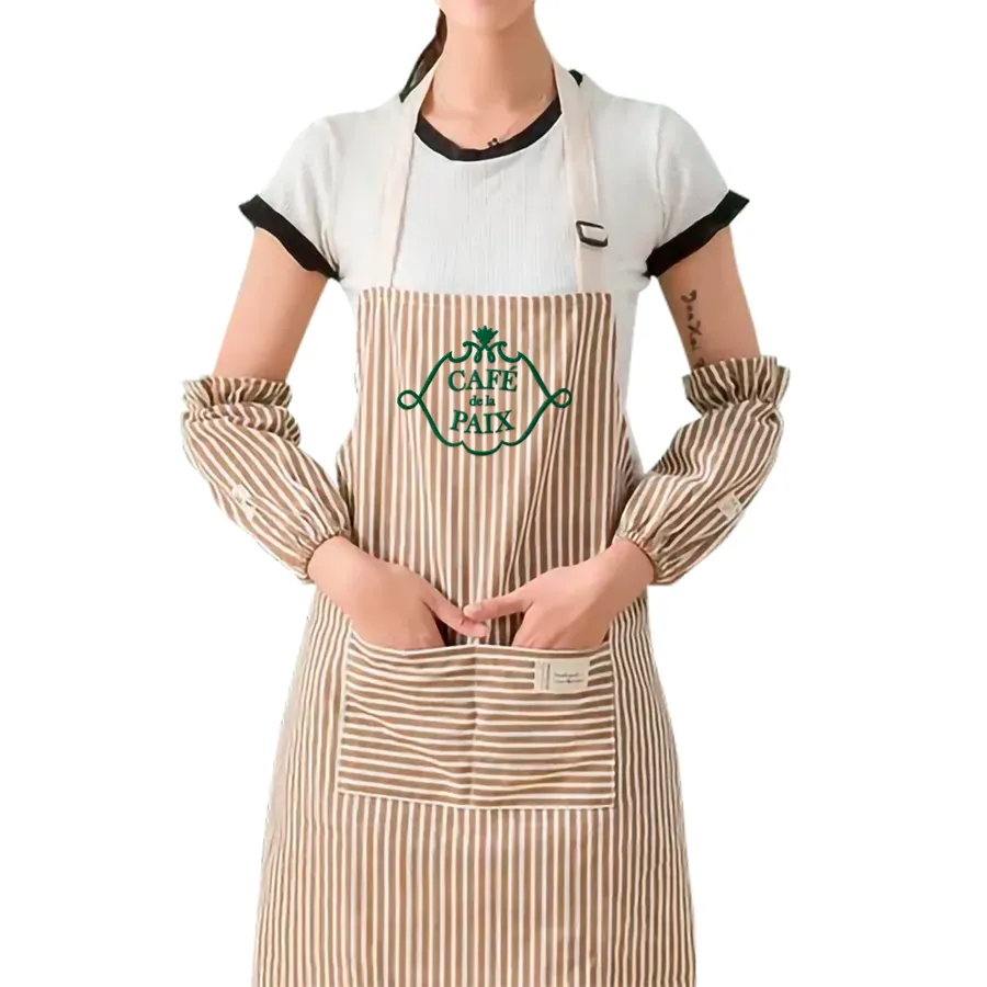 Striped Cotton and Linen Apron 7