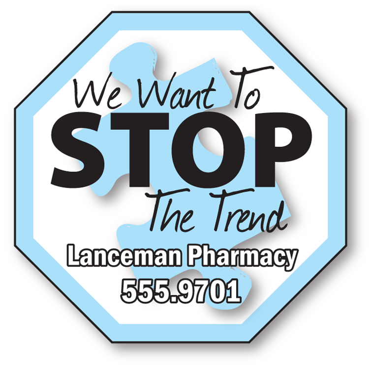 Awareness Magnet - Octagon Shape (2.25x2.25) - 25 Mil. 2