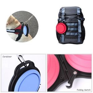 Foldable Stretchable Dual Pet Bowl Food Tray 3