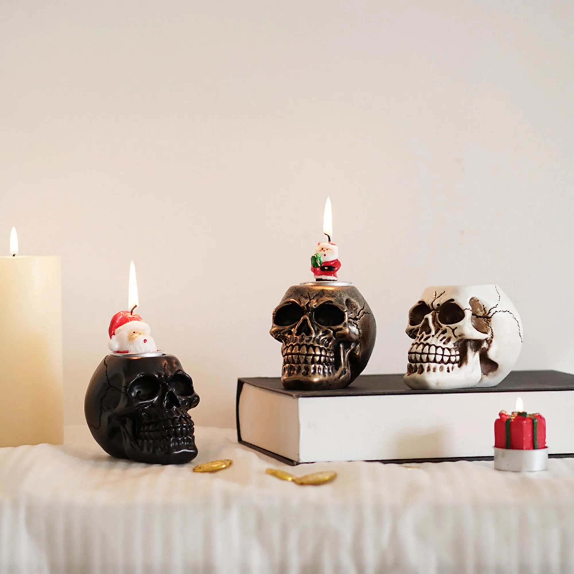 Halloween Skull Candle Holder 6