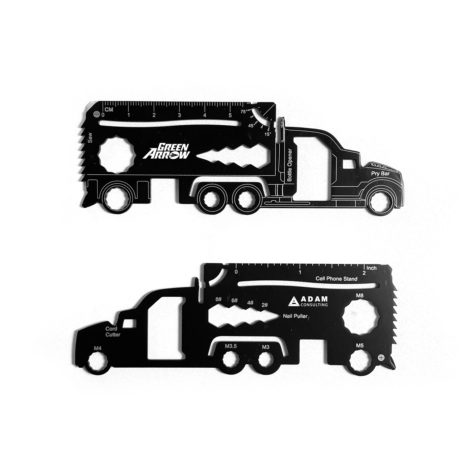 GearCard 21-in-1 Truck-Shaped Multi-Tool Card – Stainless Steel Wallet EDC Gadget 14