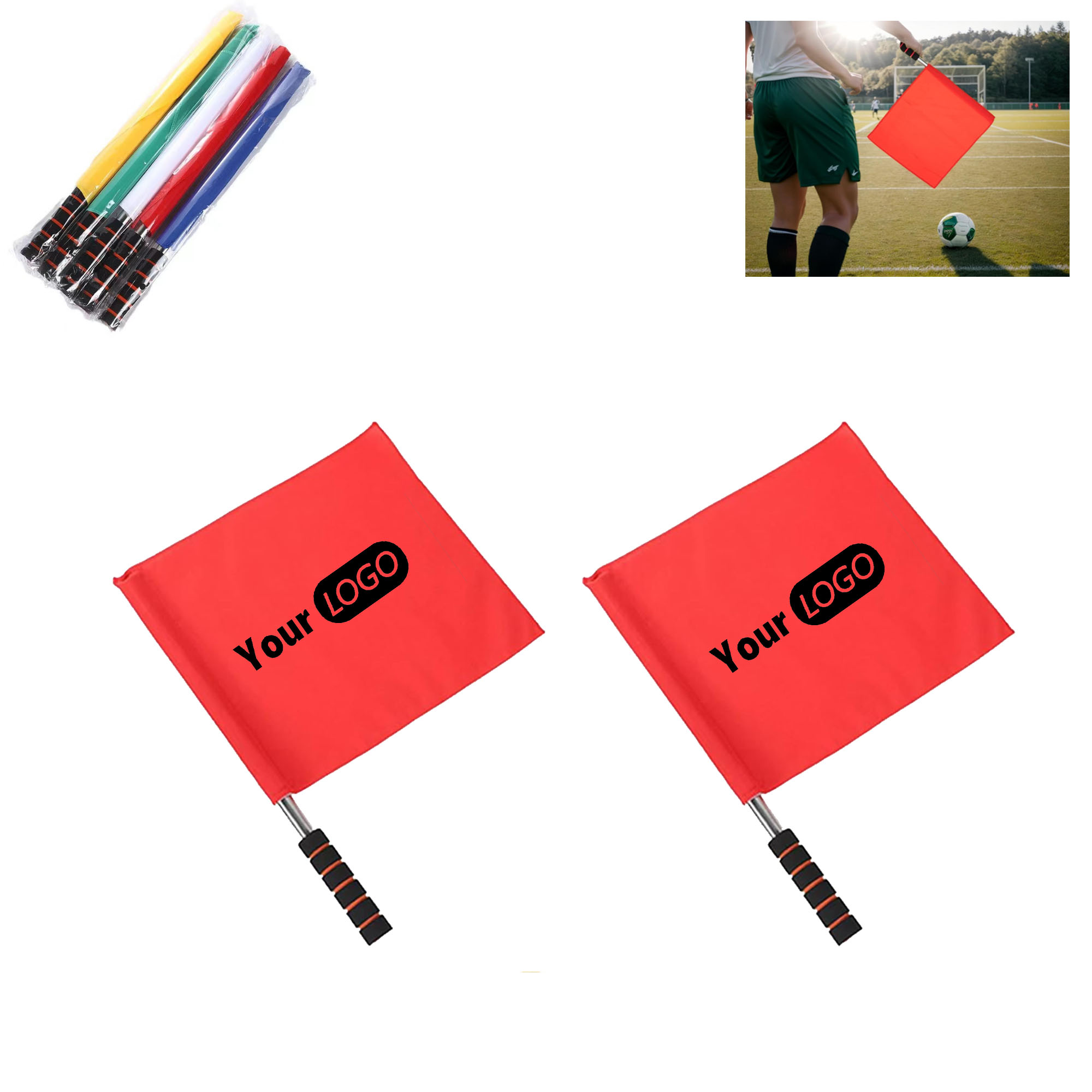 Sports Referee Flags With Metal Pole Foam 3