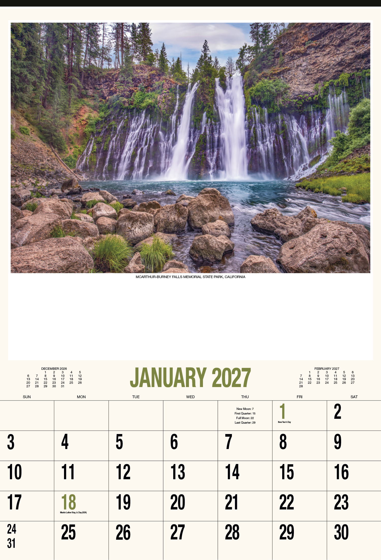 HotLine® Products Scenic America® Executive-White Ad Calendar 30