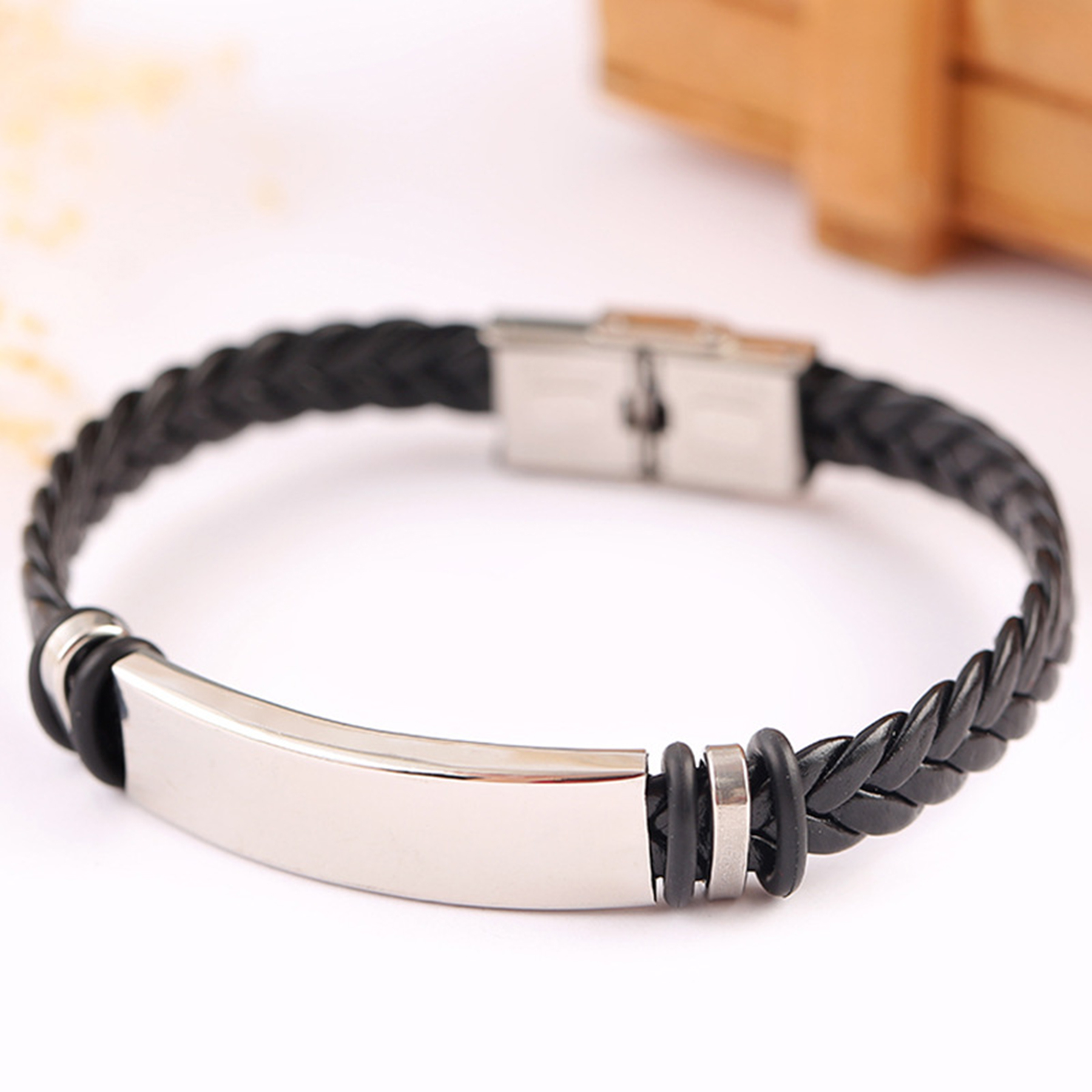 Leather Personalized Braided Bracelets 2