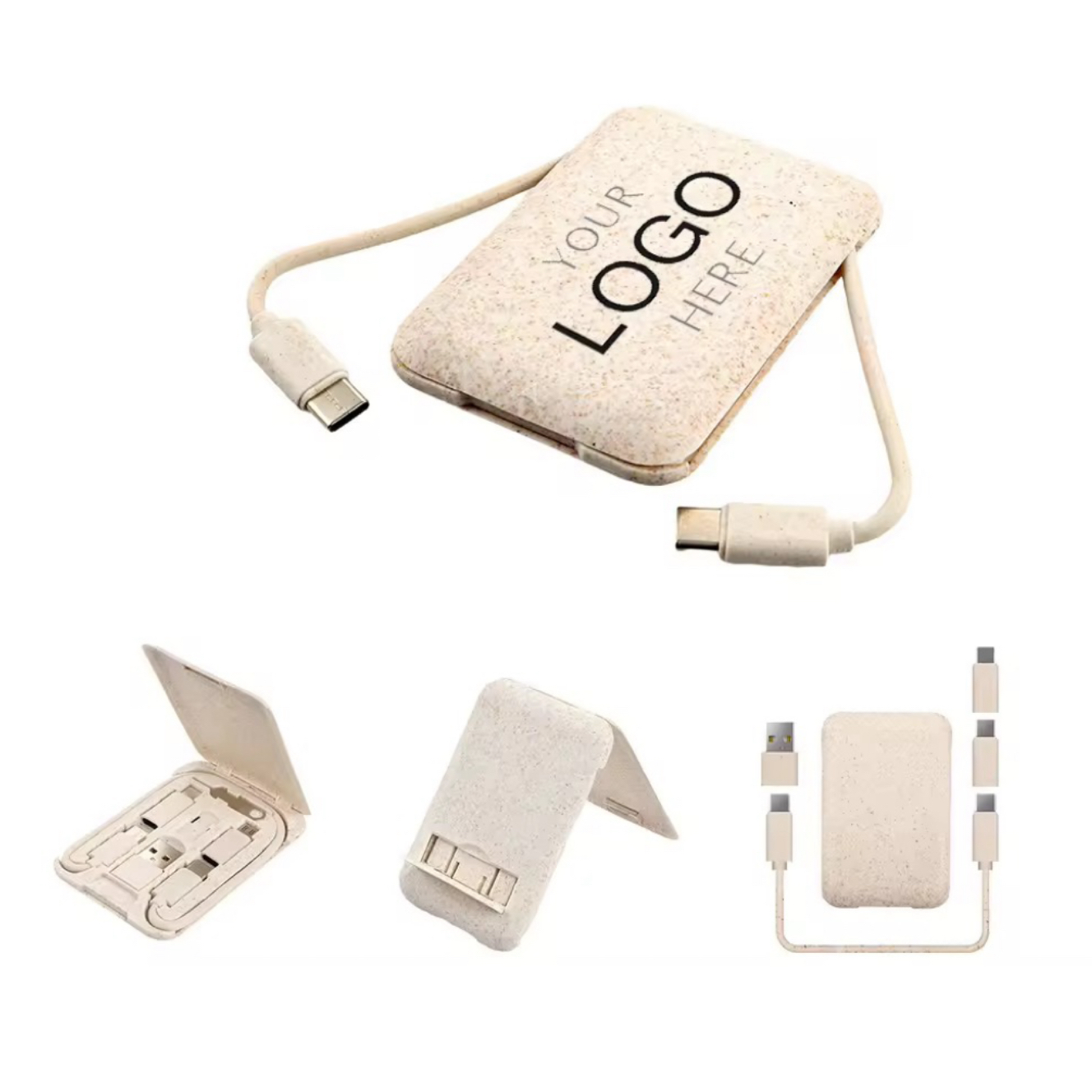 MOQ 10 pcs Multiple Wheat Straw USB Cable Set 3