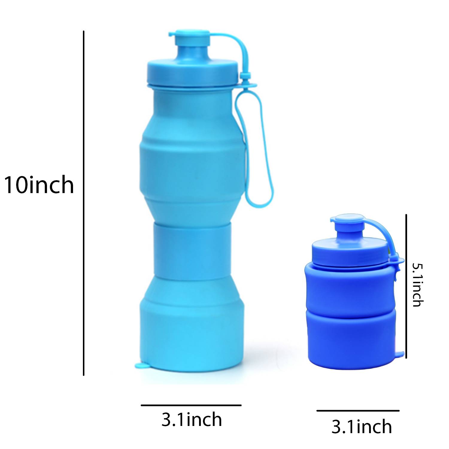 27 Oz Foldable Sports Water Bottles W/ Handle 3