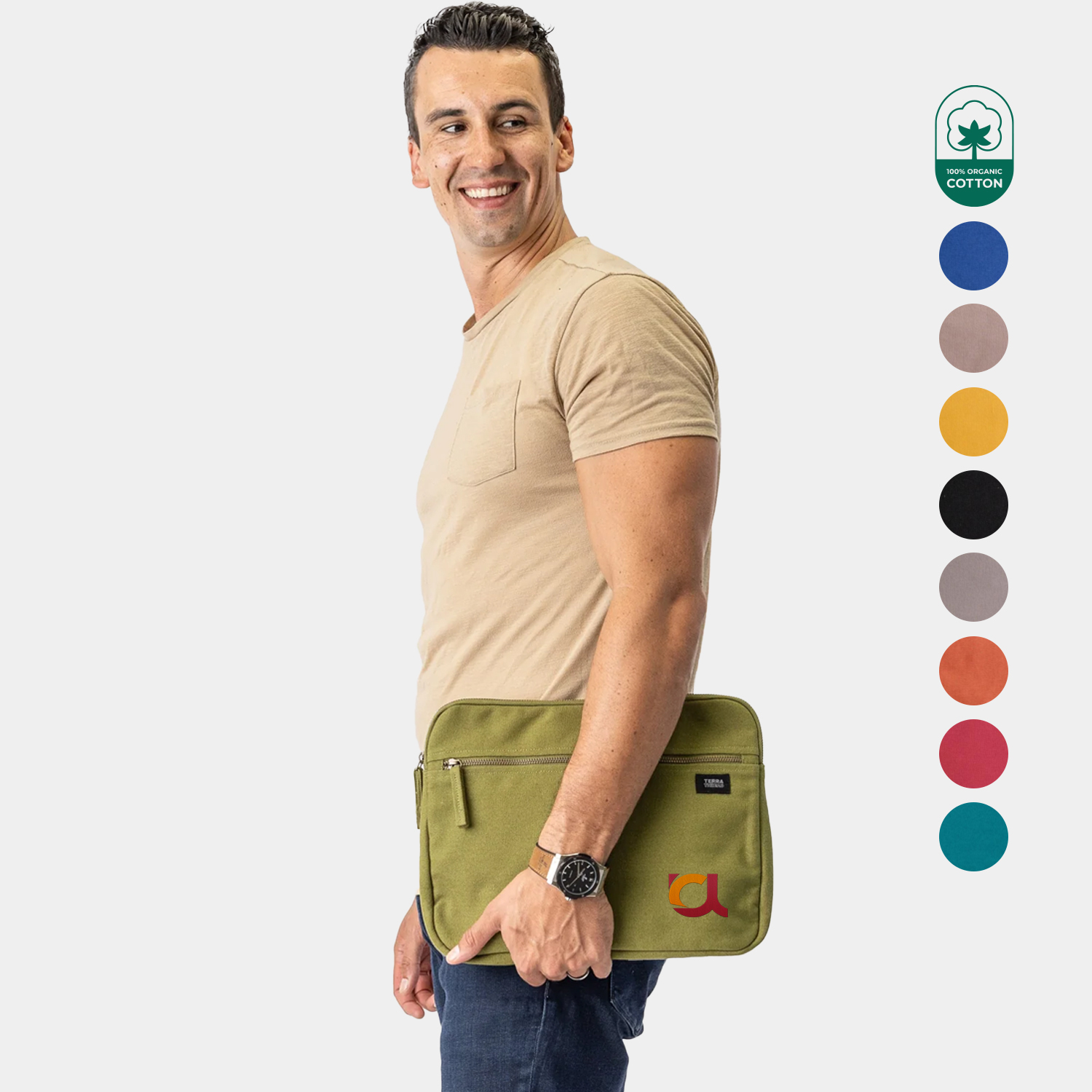 TERRA THREAD® - Erdig 15" Laptop Sleeve Sustainable GOTS & Fair Trade Certified 5