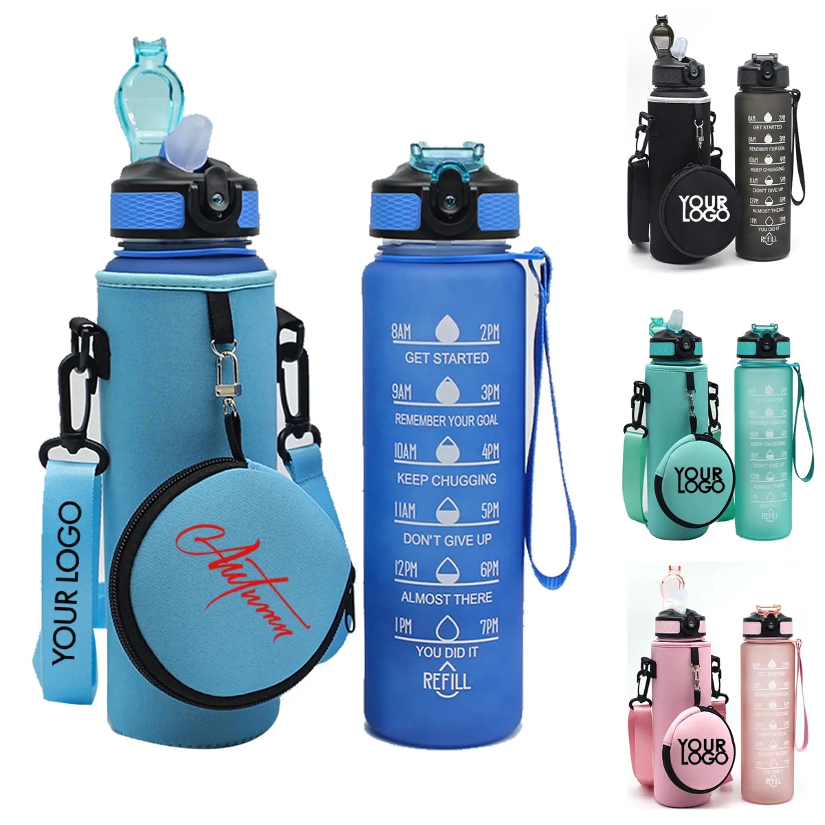 32oz. Sport Timing Water Bottle With Neoprene Sleeve Carrier 3