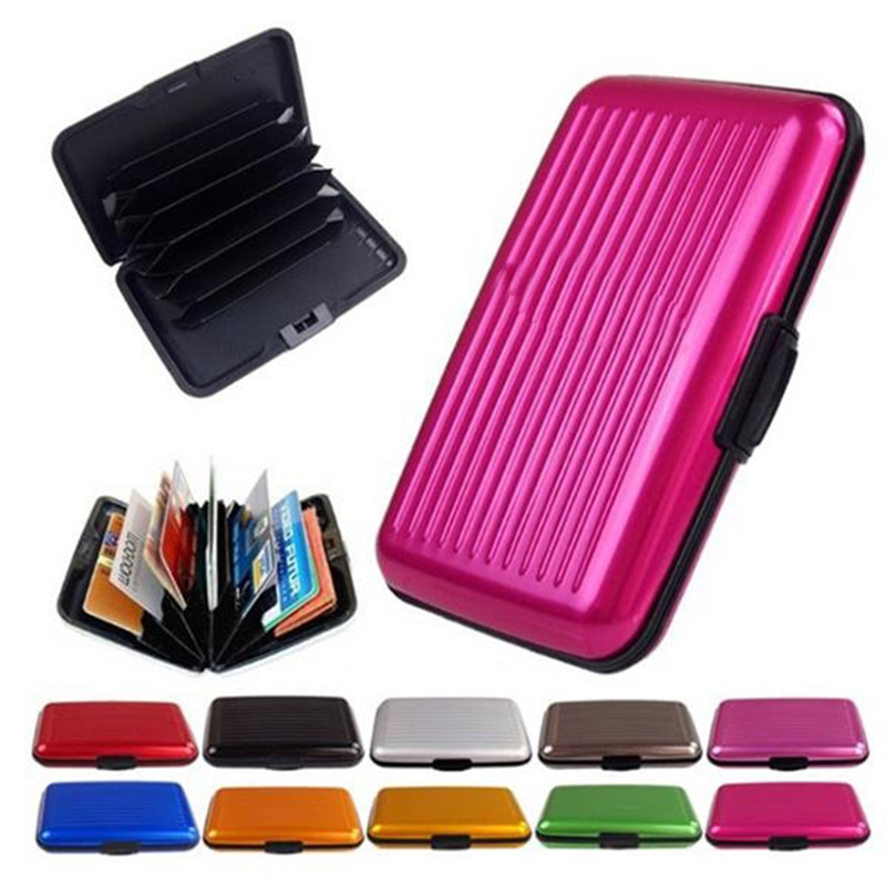 RFID-Blocking Aluminum Colorful Wallet Credit Cards Holder