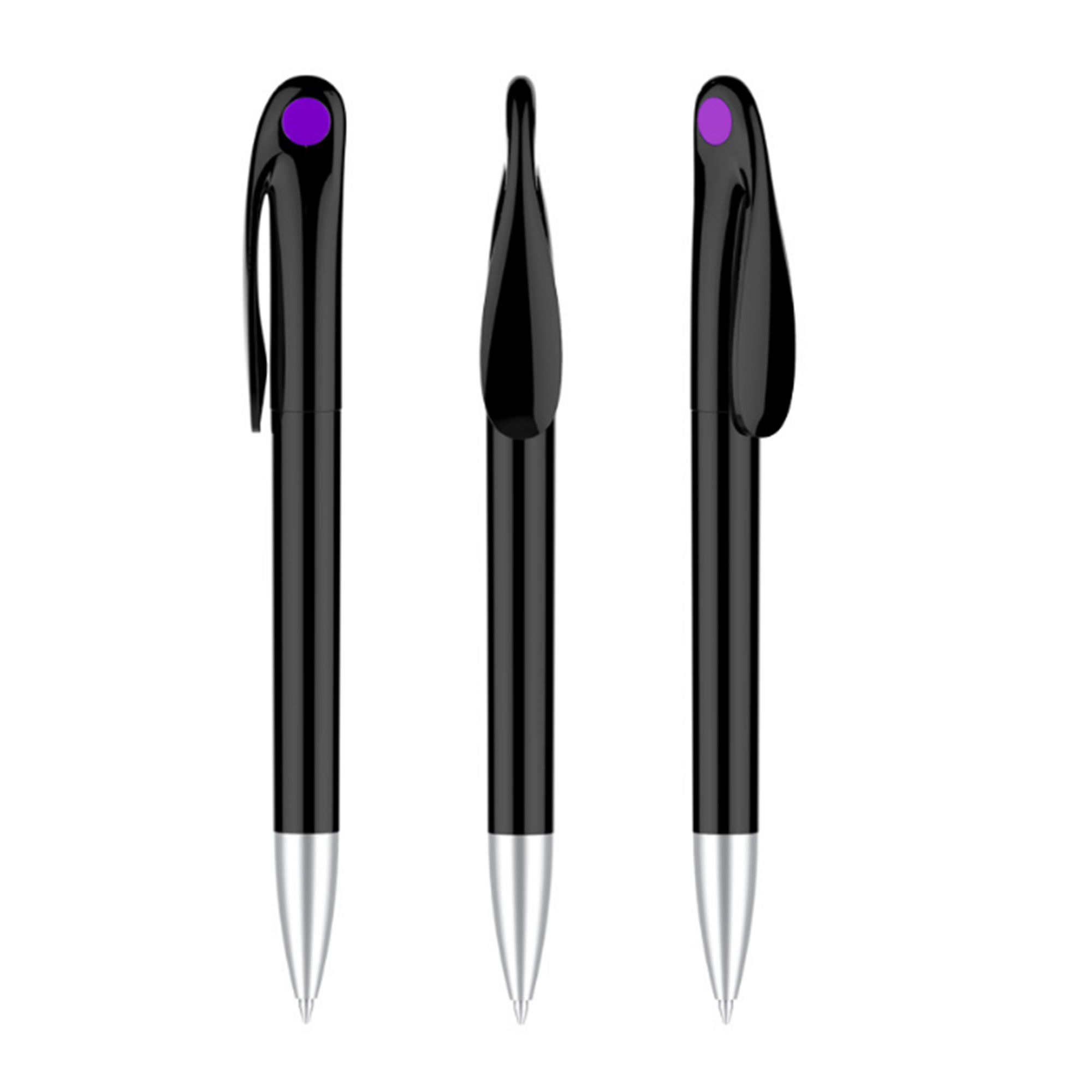 Durable Clip Plastic Black Ballpoint Pen 21