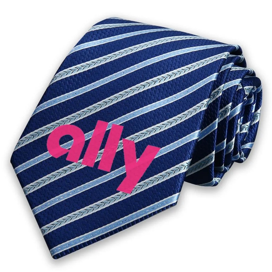 Patterned Tie with Printed Logo 2