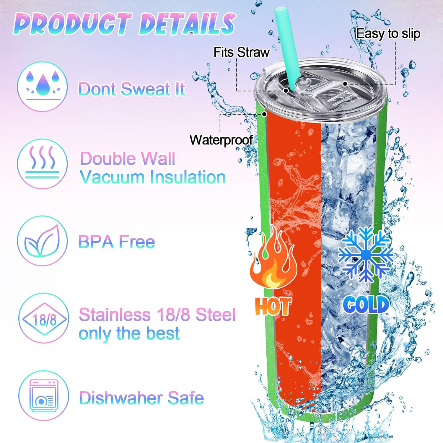 20Oz Glitter Sublimation Tumbler 1