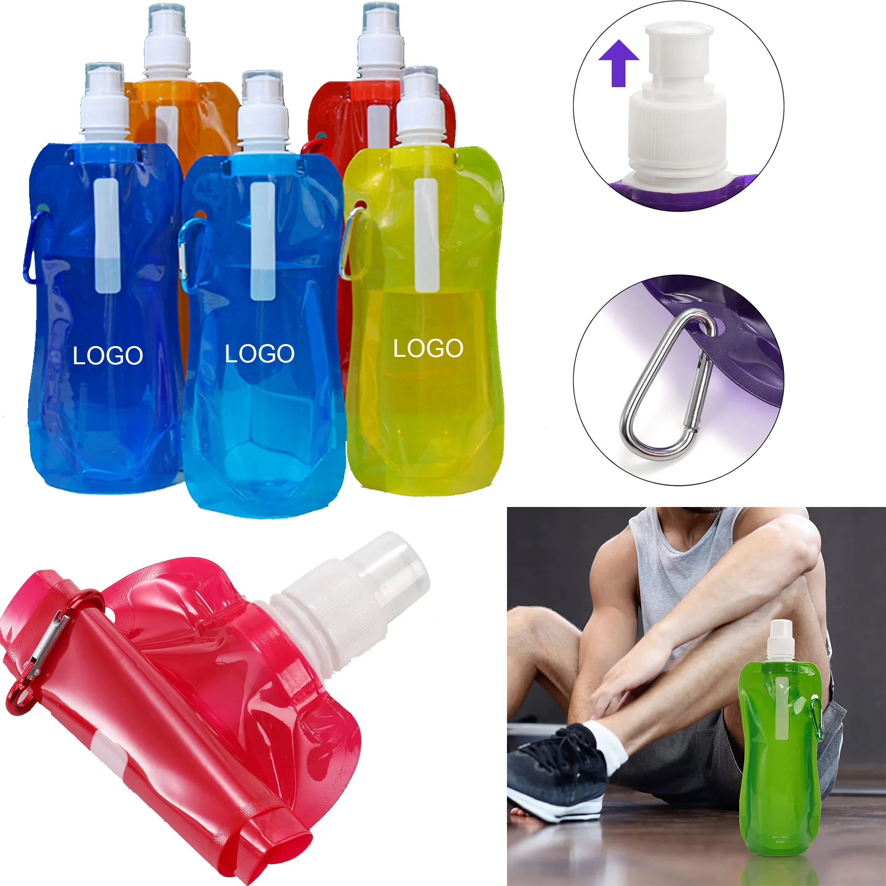 Collapsible Sports Water Leak Proof Travel Bottles 2