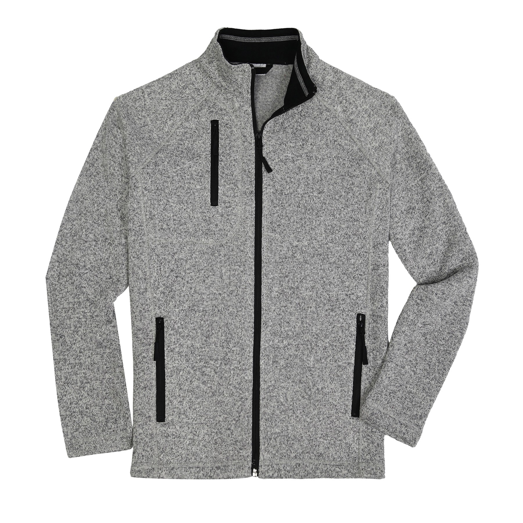 Women's Heathered Full Zipper Brushed Back Fleece Jacket 2