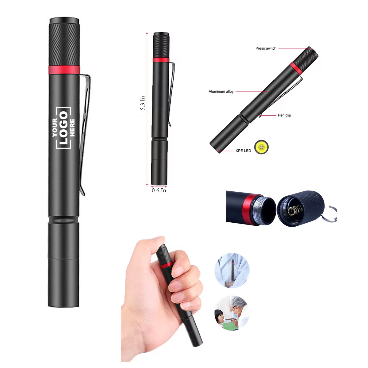 Aluminum Pen Pocket Flashlight 3