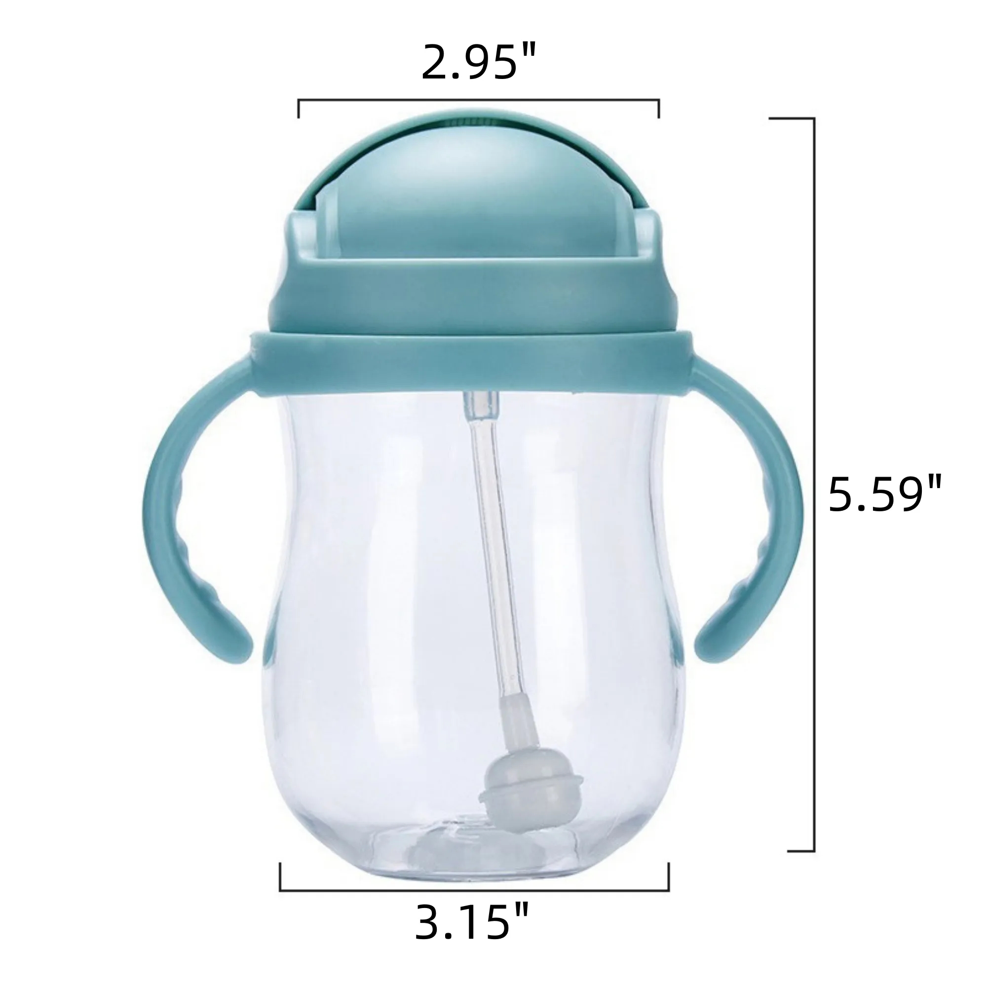 10oz Anti-Drop Gravity Ball Baby Cup With Handle And Straw 2