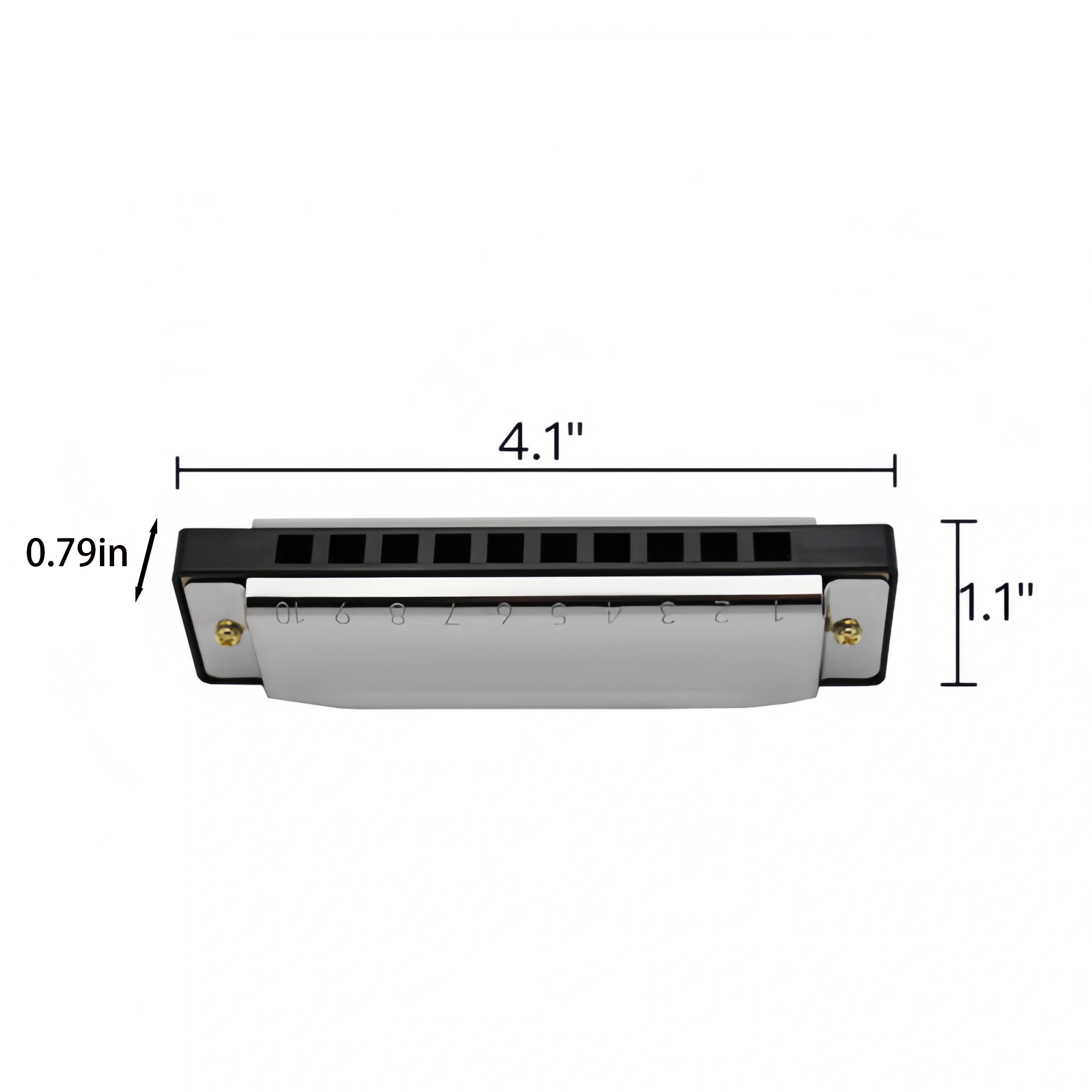 10 Holes Harmonica With Case 3