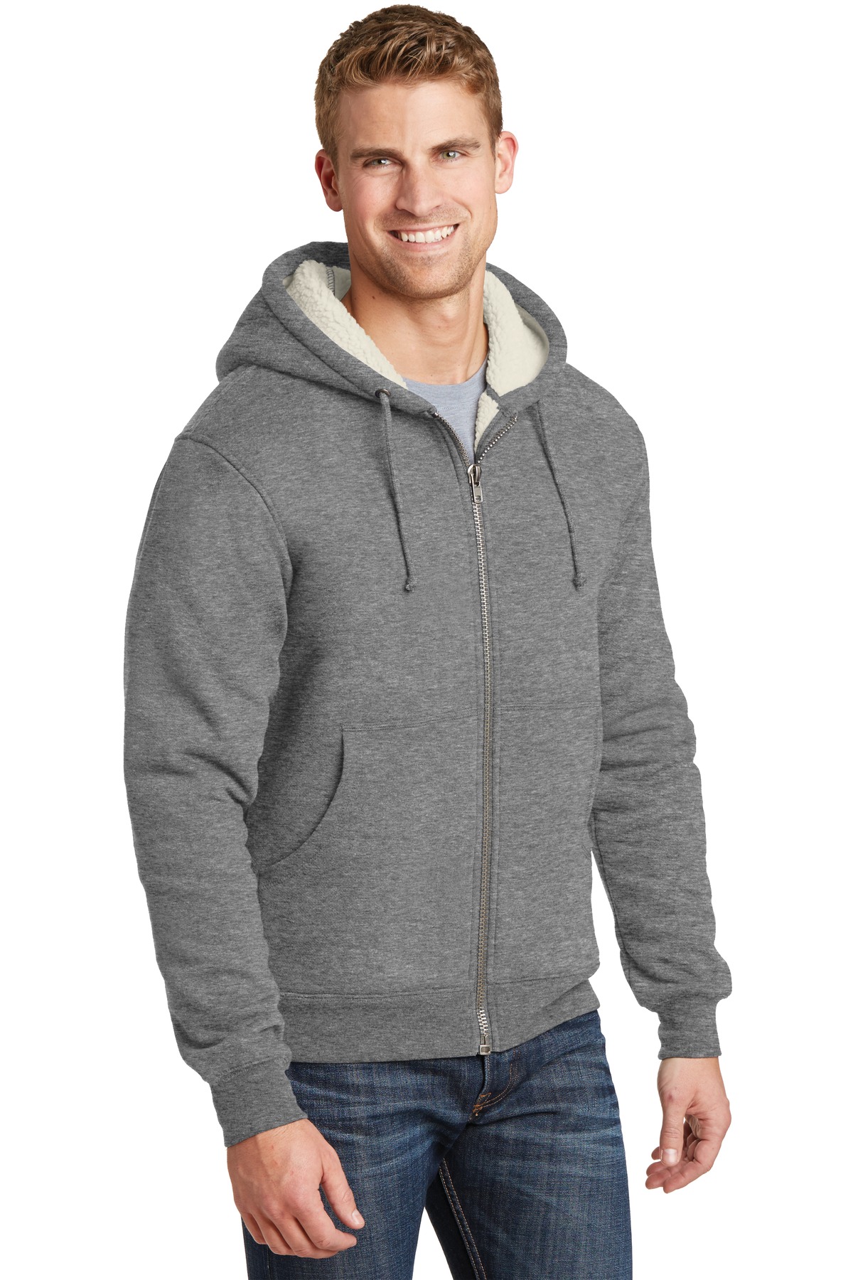 CornerStone Heavyweight Sherpa-Lined Hooded Fleece Jacket. CS625 3