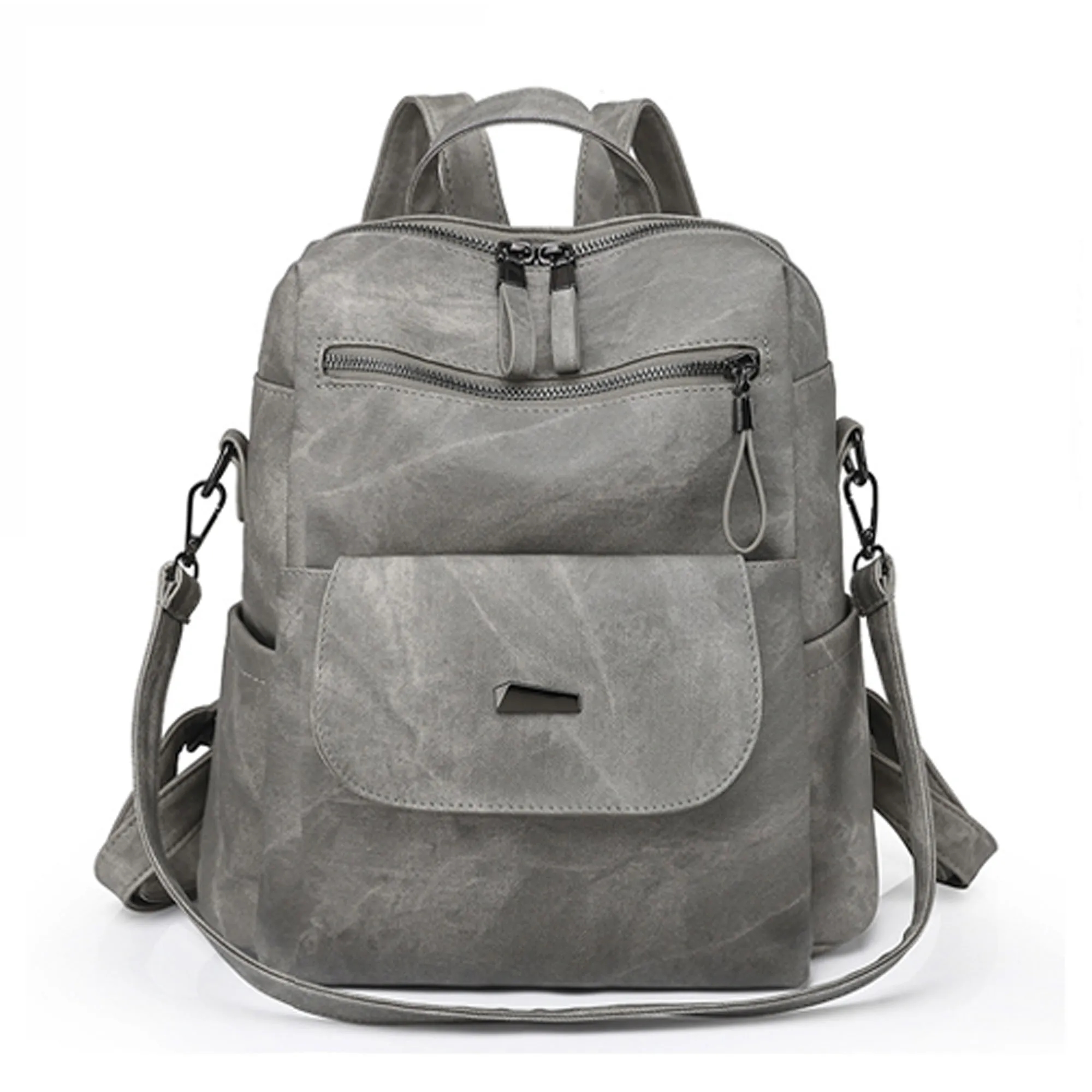 PU Leather Convertible Backpack 5