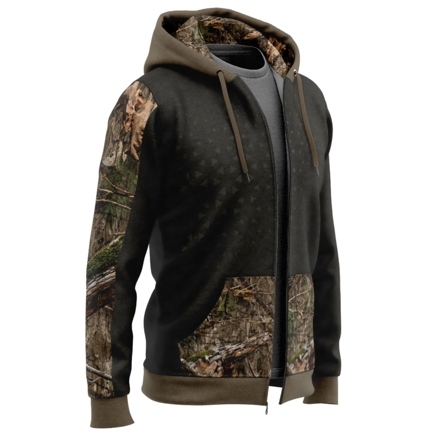 Mossy Oak® Men's 8.2 oz. Polar Fleece Full Zip Hoodie with Kangaroo Pocket 2