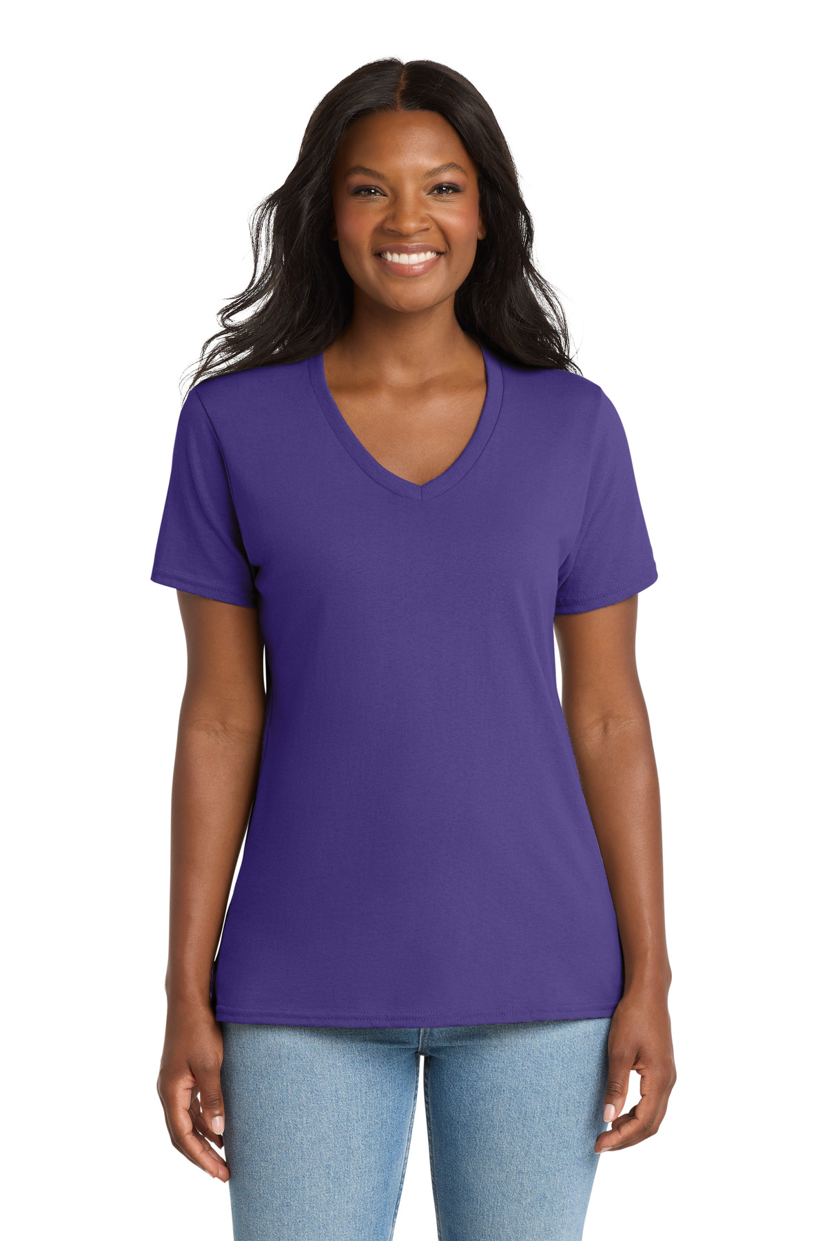 Port & Co Women's Core Cotton V-Neck Tee. LPC54V 12