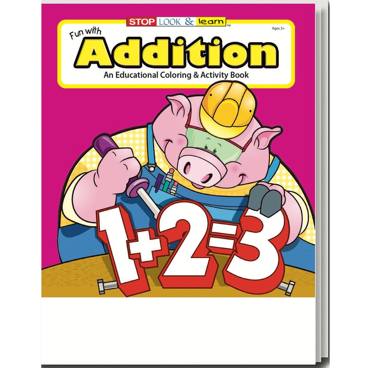 Fun with Addition Coloring Books - 16 Pages Ages 3-9 1