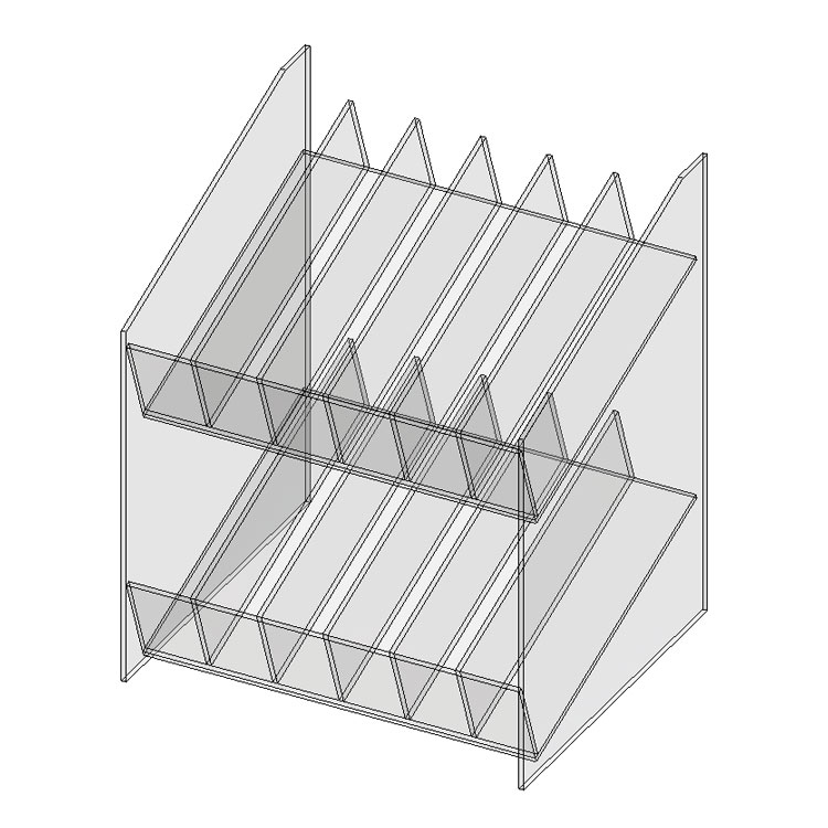2 Tier Acrylic Beverage Display 6 Rows