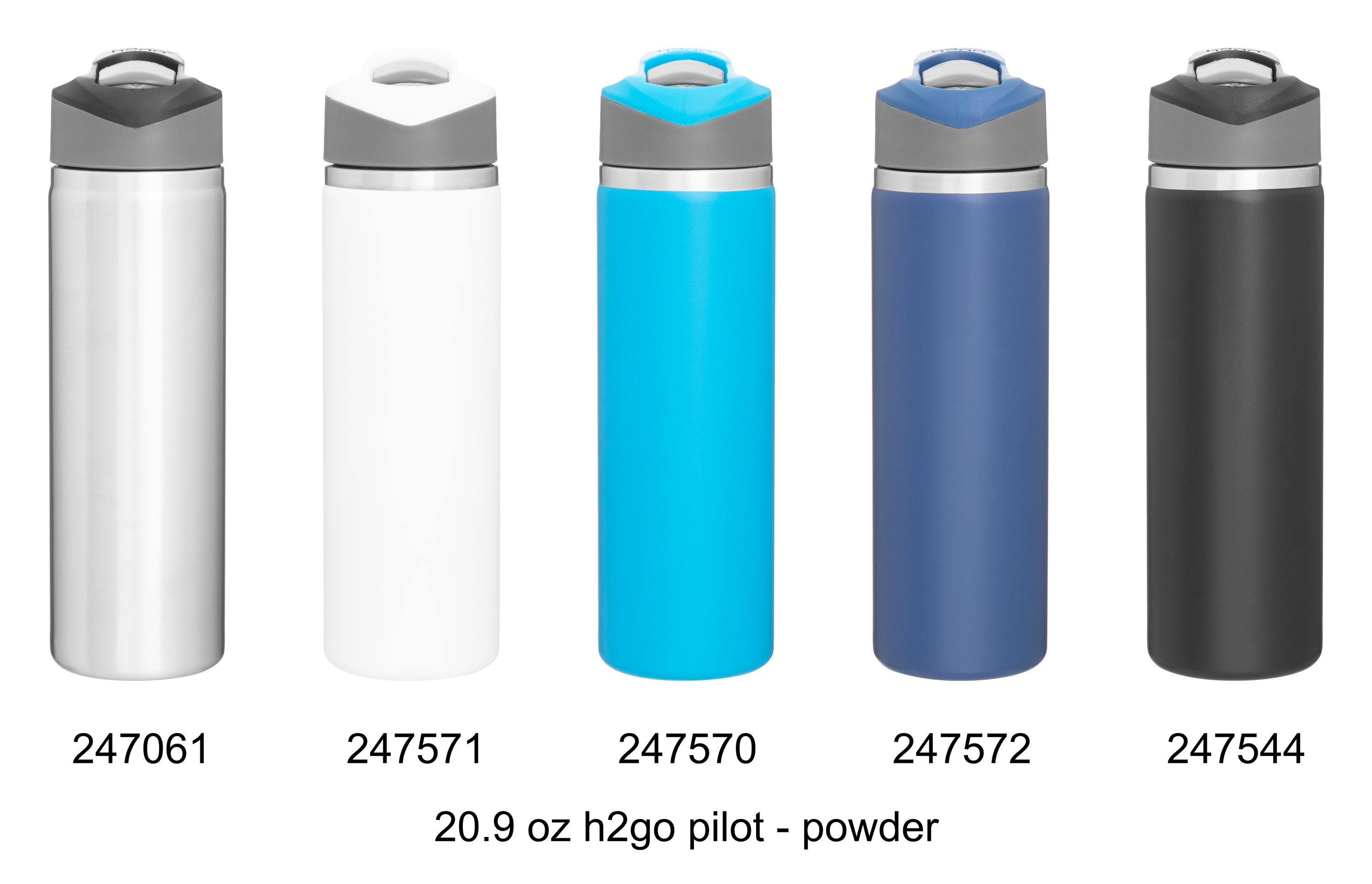 20.9 oz h2go pilot - powder, custom water bottle with logo imprint 19