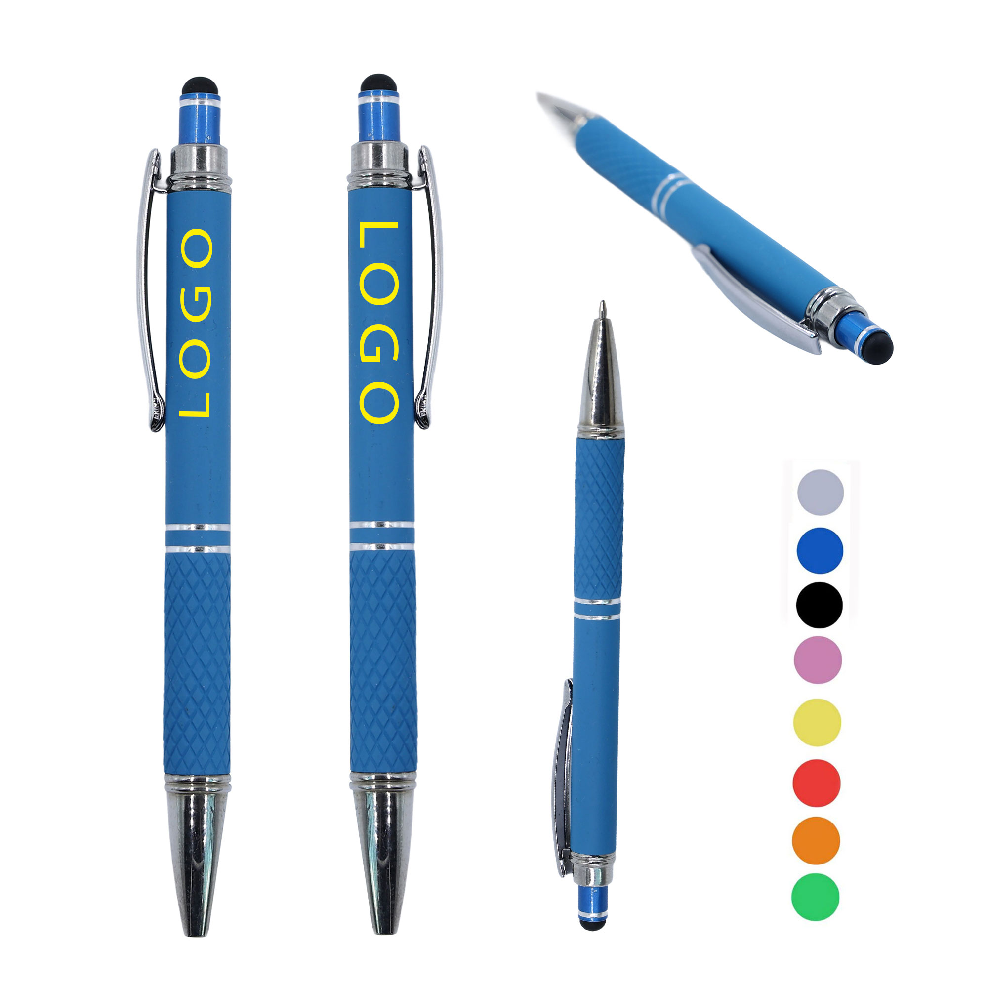 Touch Click Metal Pen, custom pen with logo imprint 2