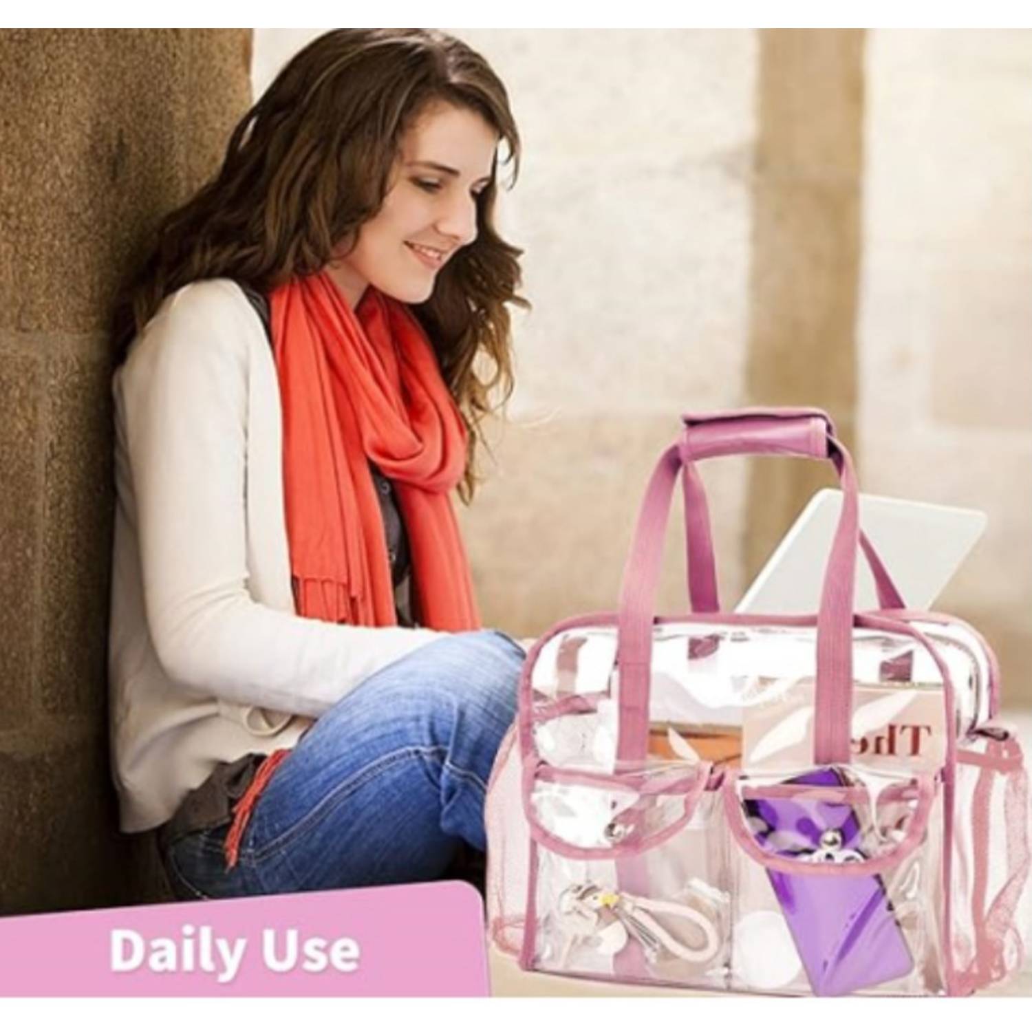 Waterproof Stadium Transparent Clear Tote Bags 3
